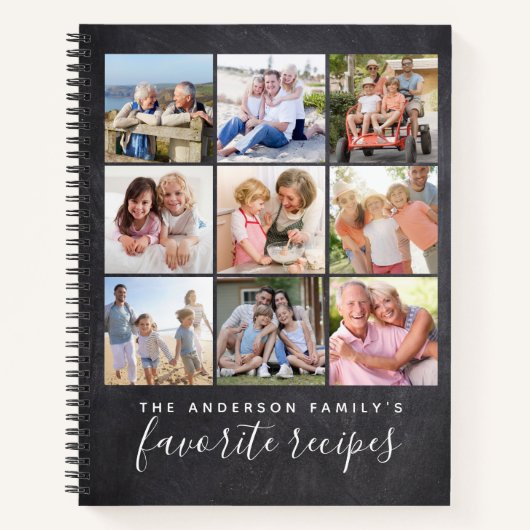 Chalkboard写真数々のコラージュレシピ ノートブック (正面)