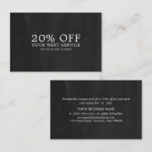 Chalkboard効果 – 割引券 割引カード (正面/裏面)