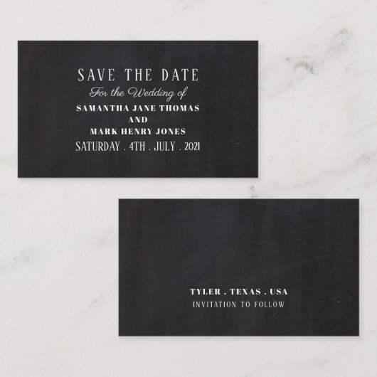 Chalkboard効果、日付の保存 エンクロージャーカード (正面/裏面)