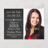 Chalkboard卒業発表の日付を保存 ポストカード (正面)