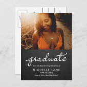 Chalkboard大学院スクリプト日付の写真を保存 案内ポストカード (正面/裏面)