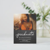 Chalkboard大学院スクリプト日付の写真を保存 案内ポストカード (スタンド正面)