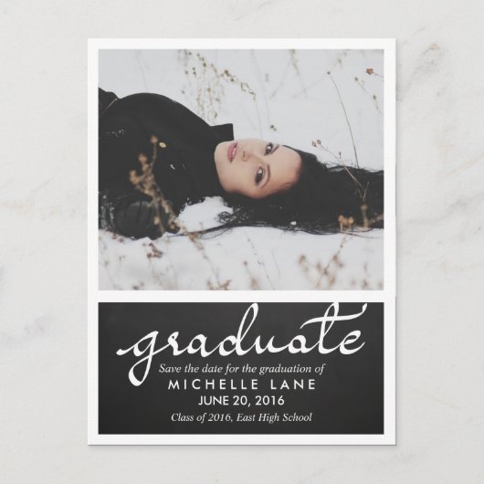 Chalkboard大学院スクリプト日付の写真を保存 案内ポストカード (正面)