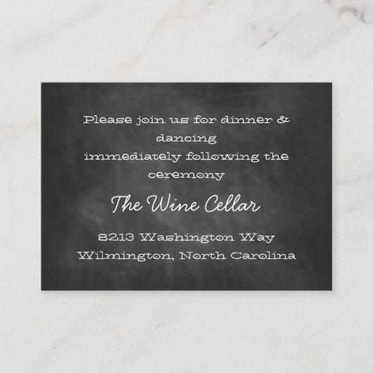 Chalkboard披露宴挿入カード エンクロージャーカード (正面)