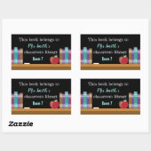 Chalkboard教室ライブラリ蔵書票 長方形シール (シート)