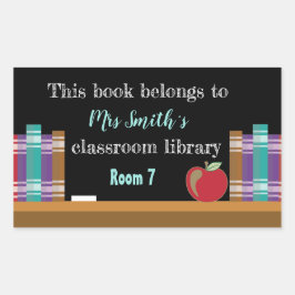 Chalkboard教室ライブラリ蔵書票 長方形シール