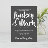 Chalkboard文字のみはっきりしたスクリプ結婚ト 招待状 (スタンド正面)