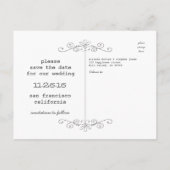 Chalkboard日付のはがきを結婚保存する 案内ポストカード (裏面)