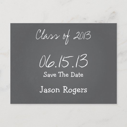 Chalkboard日付ポストカードの保存 案内ポストカード (正面)