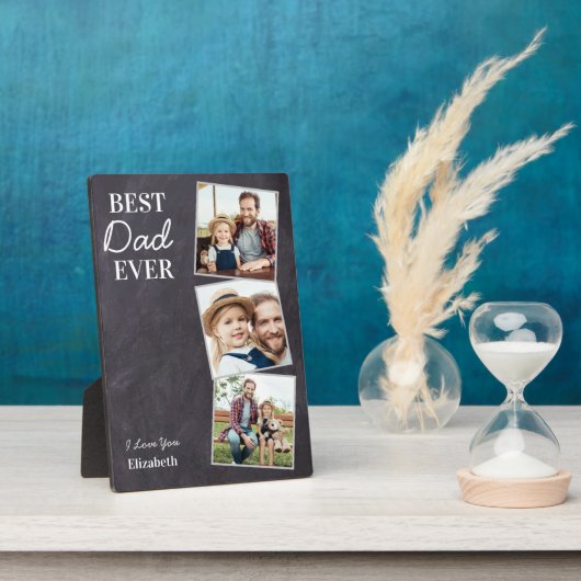 Chalkboard最高のパパエカスタムバー3フォトコラージュ フォトプラーク (側面)