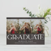 Chalkboard水平3枚の写真卒業 案内状 (スタンド正面)