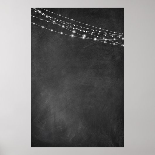 Chalkboard空白のとLight Stringsで署名： DIY ポスター (正面)
