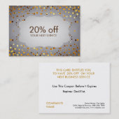 Chalkboard紙吹雪クーポンカードバウチャー割引 割引カード (正面/裏面)