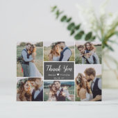Chalkboard素朴スクリプト6フォトコラージュ結婚ズ サンキューカード (スタンド正面)