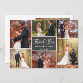 Chalkboard素朴スクリプト6フォトコラージュ結婚ズ サンキューカード (正面/裏面)