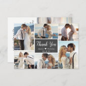Chalkboard素朴スクリプト6フォトコラージュ結婚ズ サンキューカード (正面/裏面)