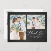 Chalkboard素朴フォトコラージュ結婚の感謝 ポストカード (正面/裏面)