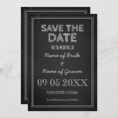 Chalkboard結婚の写真Save the Date Card セーブザデート (正面/裏面)