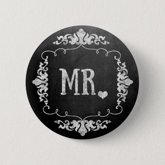 Chalkboard結婚の「Mr.」 缶バッジ (正面)