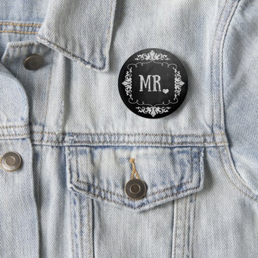 Chalkboard結婚の「Mr.」 缶バッジ (インサイチュ)