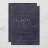 Chalkboard署名結婚式Save the Date Card セーブザデート (正面/裏面)