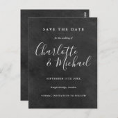Chalkboard署名結婚式Save the Date Card ポストカード (正面/裏面)