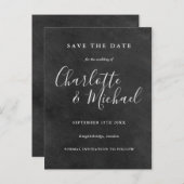 Chalkboard署名結婚式Save the Date Card 案内ポストカード (正面/裏面)