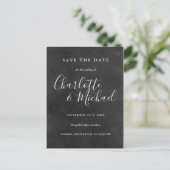 Chalkboard署名結婚式Save the Date Card 案内ポストカード (スタンド正面)