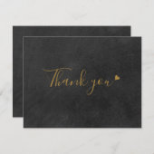 Chalkboard金ゴールドスクリプトビジネスサンキューカード サンキューカード (正面/裏面)
