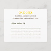 Chalkboard金ゴールドバー（ユダヤ教の）バル・ミツバー写真Save the Date 案内ポストカード (裏面)