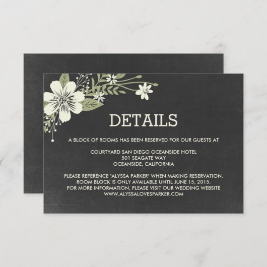 Chalkboard開花結婚のエンクロージャカード エンクロージャーカード (正面/裏面)