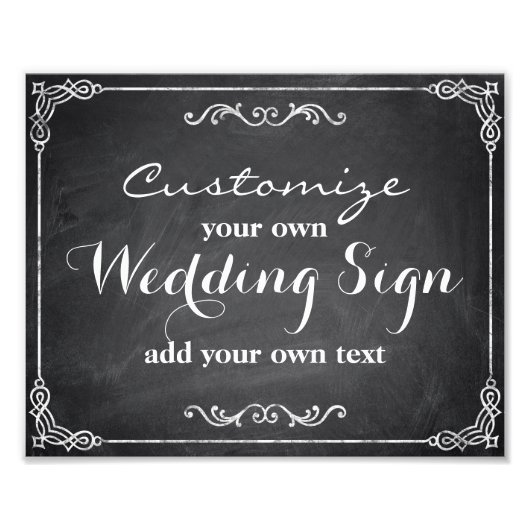 Chalkboard -カスタマイズお客様の結婚サイン –  フォトプリント            (正面)