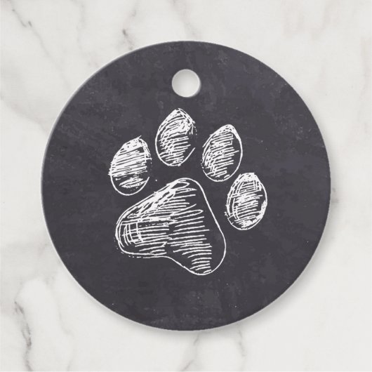 Chalkboard – パピーPawty – 犬の誕生日ポープリント フェイバータグ (正面)