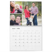 Chalkboard & フェイク金ゴールドグリッターフォトコラージュ カレンダー (3月 2026)