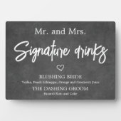 Chalkboard フェイク Signature Drinks結婚's sign フォトプラーク (正面)