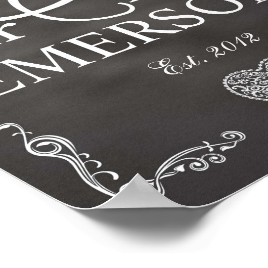 Chalkboard – ミセス・名前をカスタムする ポスター (角)