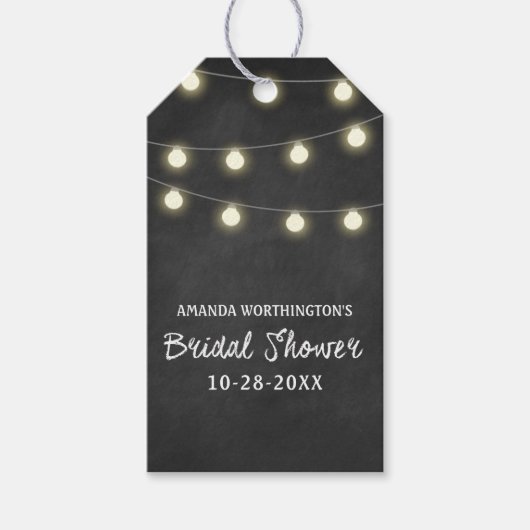 Chalkboard +ライトブライダルシャワー好意ギフトラベル ギフトタグ (正面)