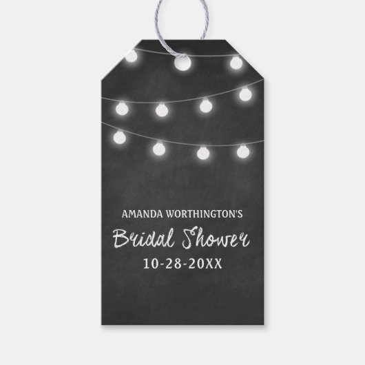 Chalkboard +ライトブライダルシャワー好意ギフトラベル ギフトタグ (正面)
