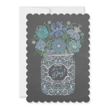 Chalkboard レースのよう Mason Baby Shower男の子