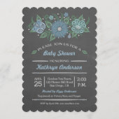 Chalkboard レースのよう Mason Baby Shower男の子 招待状 (裏面)