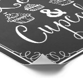 Chalkboard 「必要なのは愛とカップケーキ」プリント ポスター (角)