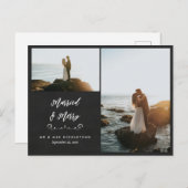 Chalkboard & 結婚したメリー |クリスマスフォト ポストカード (正面/裏面)