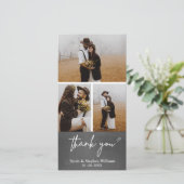 Chalkboard 結婚の3枚の写真ありがとうPhoto-card サンキューカード (スタンド正面)