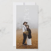 Chalkboard 結婚の3枚の写真ありがとうPhoto-card サンキューカード (裏面)