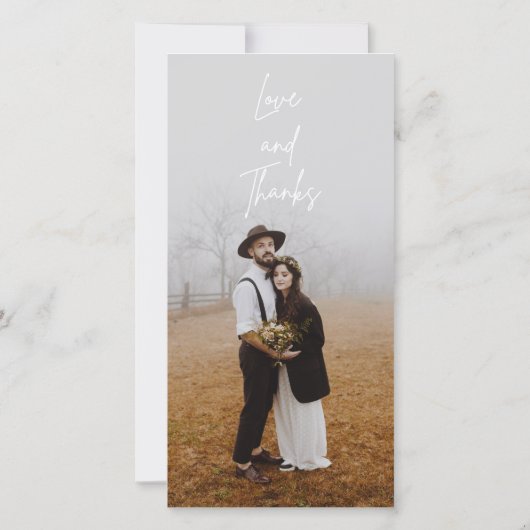 Chalkboard 結婚の3枚の写真ありがとうPhoto-card サンキューカード (裏面)