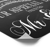 Chalkboard 結婚's Thank Youプリント ポスター (角)