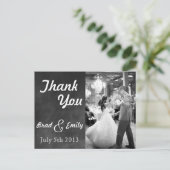 Chalkboard 結婚's Thank Youポストカード ポストカード (スタンド正面)