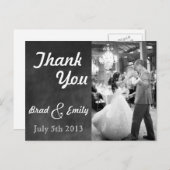 Chalkboard 結婚's Thank Youポストカード ポストカード (正面/裏面)