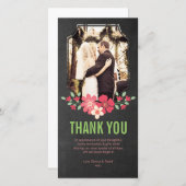 Chalkboard 結婚's Thank You Flowers Photo Card サンキューカード (正面/裏面)