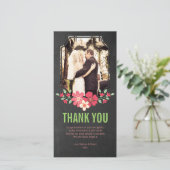Chalkboard 結婚's Thank You Flowers Photo Card サンキューカード (スタンド正面)